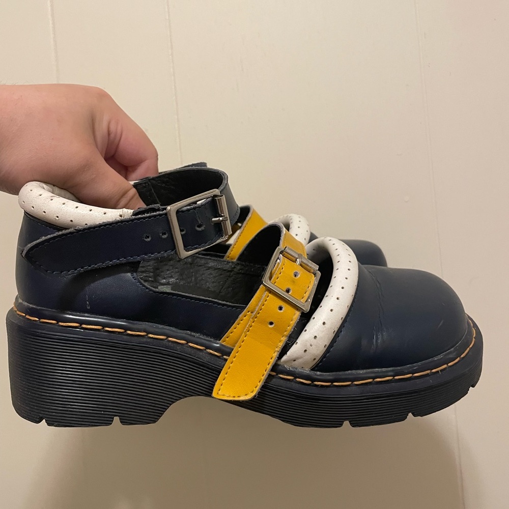 Mary Jane platform shoes leather vintage women US 5.5-6